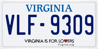 VA license plate VLF9309