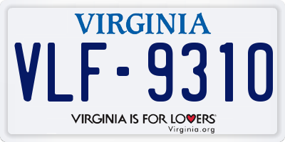 VA license plate VLF9310
