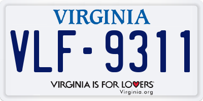 VA license plate VLF9311