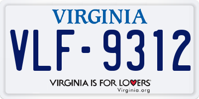VA license plate VLF9312