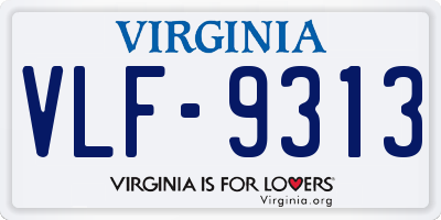VA license plate VLF9313