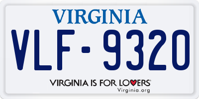 VA license plate VLF9320