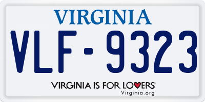 VA license plate VLF9323