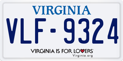 VA license plate VLF9324