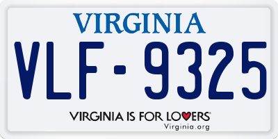 VA license plate VLF9325