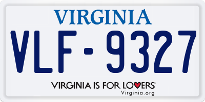 VA license plate VLF9327