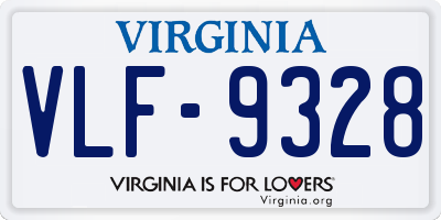 VA license plate VLF9328