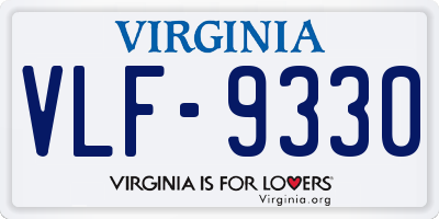 VA license plate VLF9330