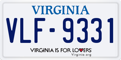 VA license plate VLF9331