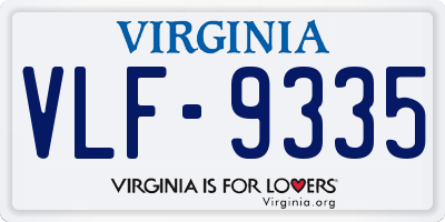 VA license plate VLF9335