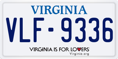 VA license plate VLF9336