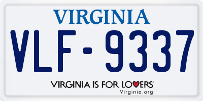VA license plate VLF9337