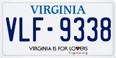 VA license plate VLF9338
