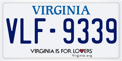 VA license plate VLF9339