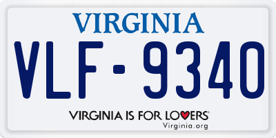 VA license plate VLF9340