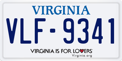 VA license plate VLF9341