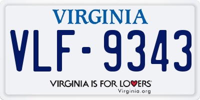 VA license plate VLF9343
