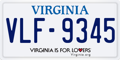 VA license plate VLF9345