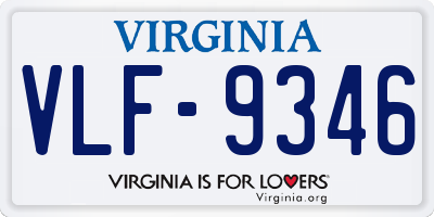 VA license plate VLF9346