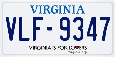 VA license plate VLF9347