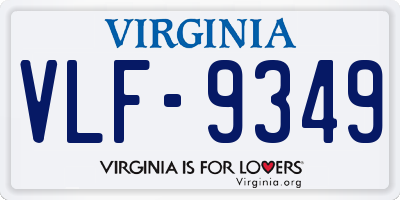 VA license plate VLF9349
