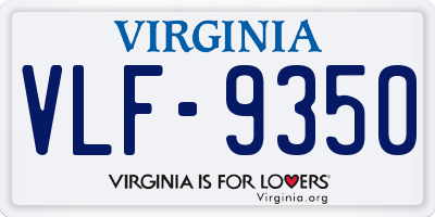 VA license plate VLF9350