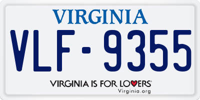VA license plate VLF9355