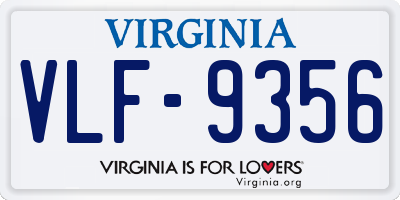 VA license plate VLF9356