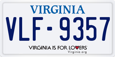 VA license plate VLF9357