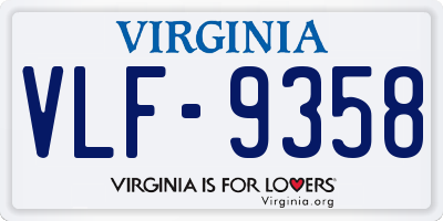 VA license plate VLF9358