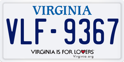 VA license plate VLF9367