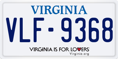 VA license plate VLF9368