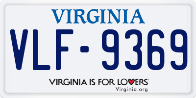 VA license plate VLF9369