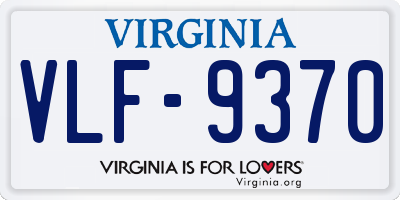 VA license plate VLF9370