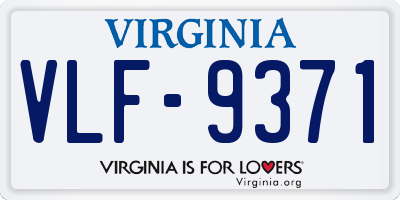 VA license plate VLF9371