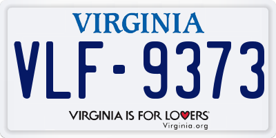 VA license plate VLF9373