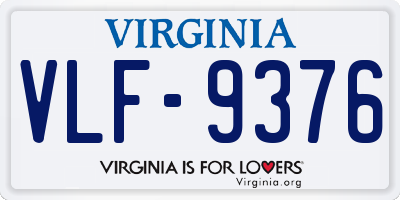 VA license plate VLF9376