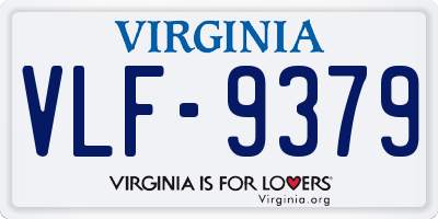 VA license plate VLF9379