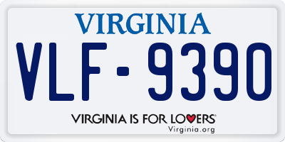 VA license plate VLF9390