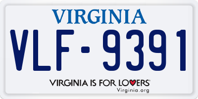 VA license plate VLF9391