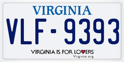VA license plate VLF9393