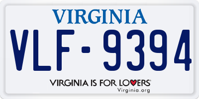 VA license plate VLF9394