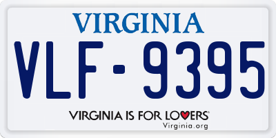 VA license plate VLF9395