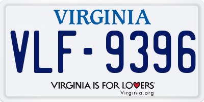 VA license plate VLF9396