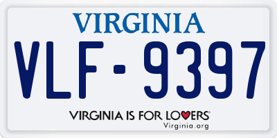 VA license plate VLF9397