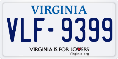 VA license plate VLF9399