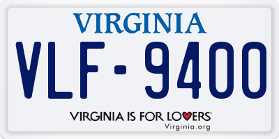 VA license plate VLF9400
