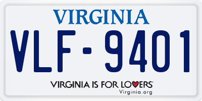 VA license plate VLF9401