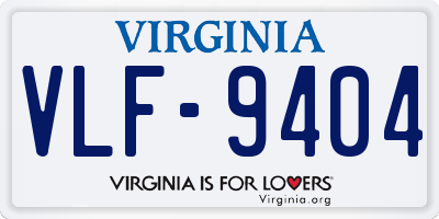 VA license plate VLF9404