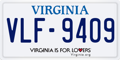 VA license plate VLF9409